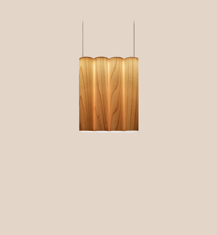 Tomo Tall Suspension Natural Beech - LZF Lamps on