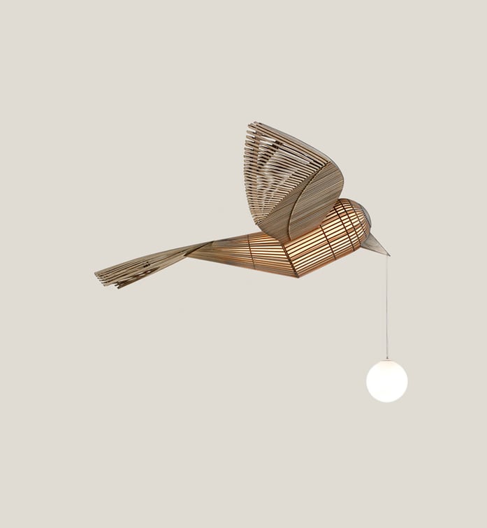 Bird Horizontal Suspension Ivory White - LZF Lamps on
