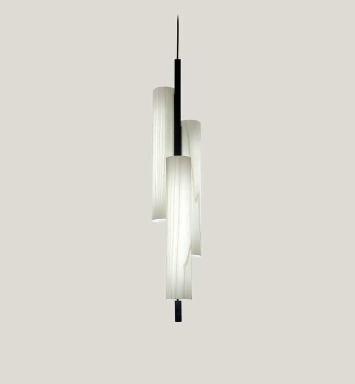 Black Note Triplet Suspension Ivory White - LZF Lamps on