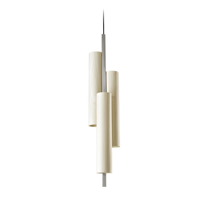 Black Note Triplet Suspension Ivory White - LZF Lamps on