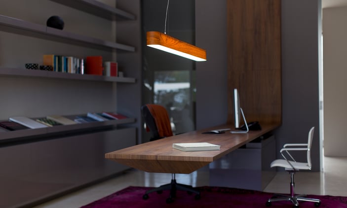 Modern wooden-office-with-cherry-wood-lamp-by-LZF