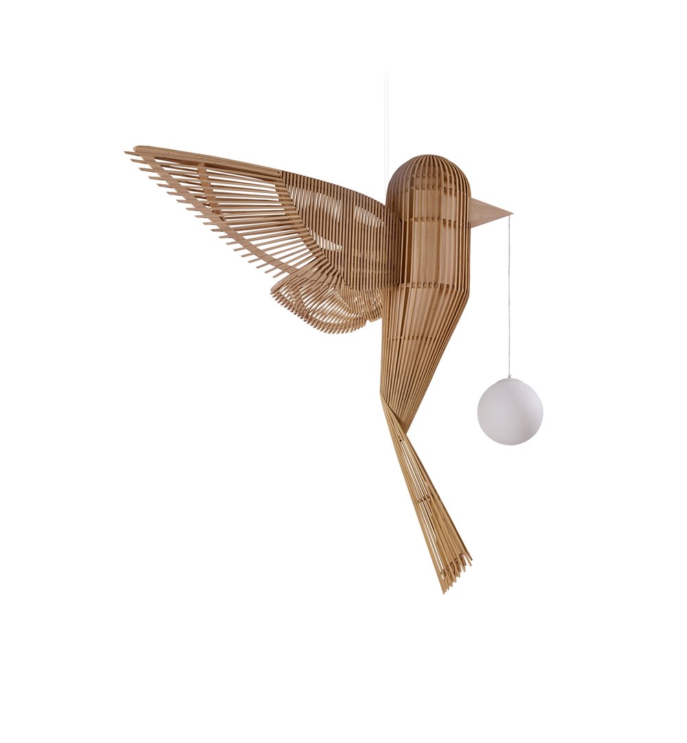 Bird Vertical Suspension Natural White - LZF Lamps on