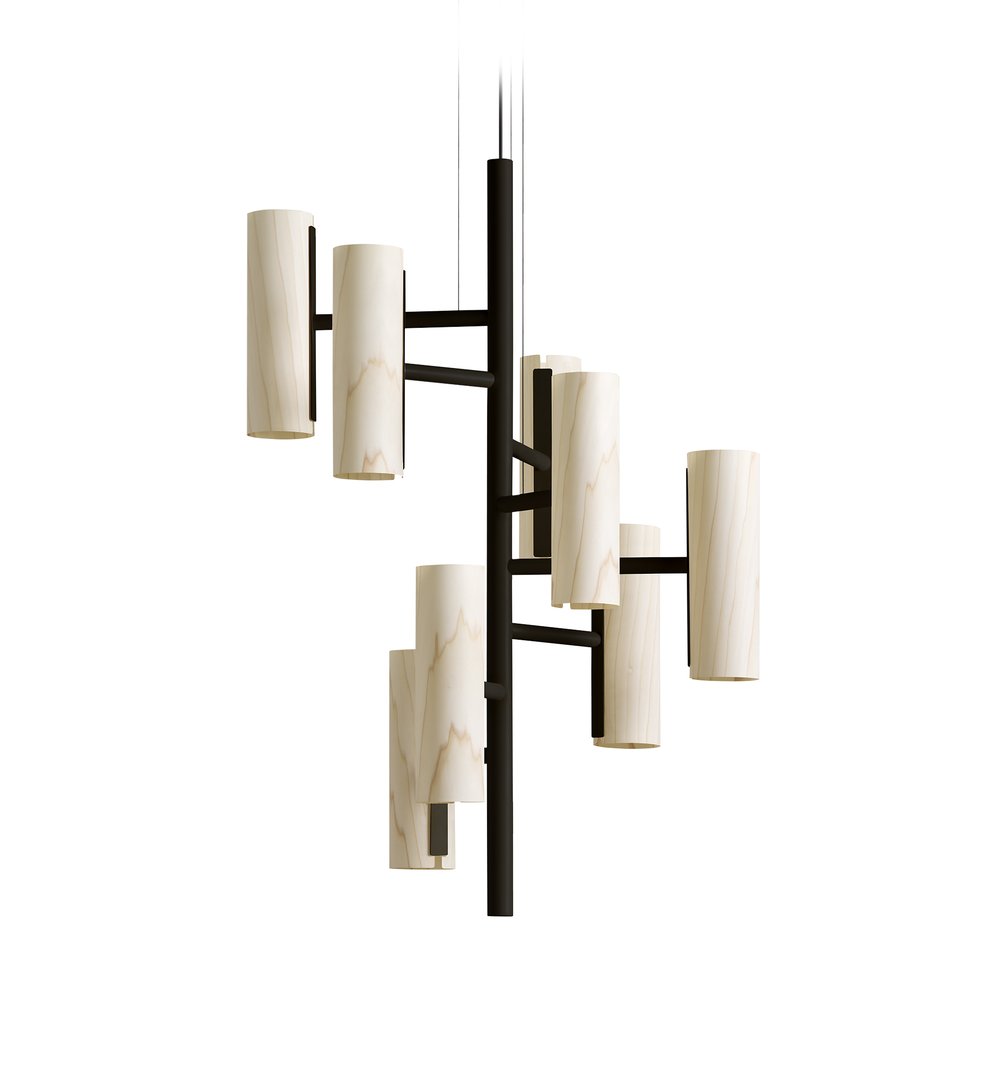 Black Note Chandelier Suspension Ivory White - LZF Lamps on
