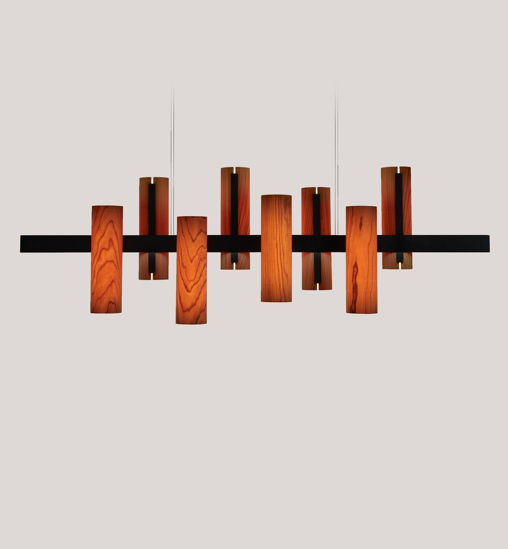 Black Note Keys Suspension Natural Cherry - LZF Lamps on