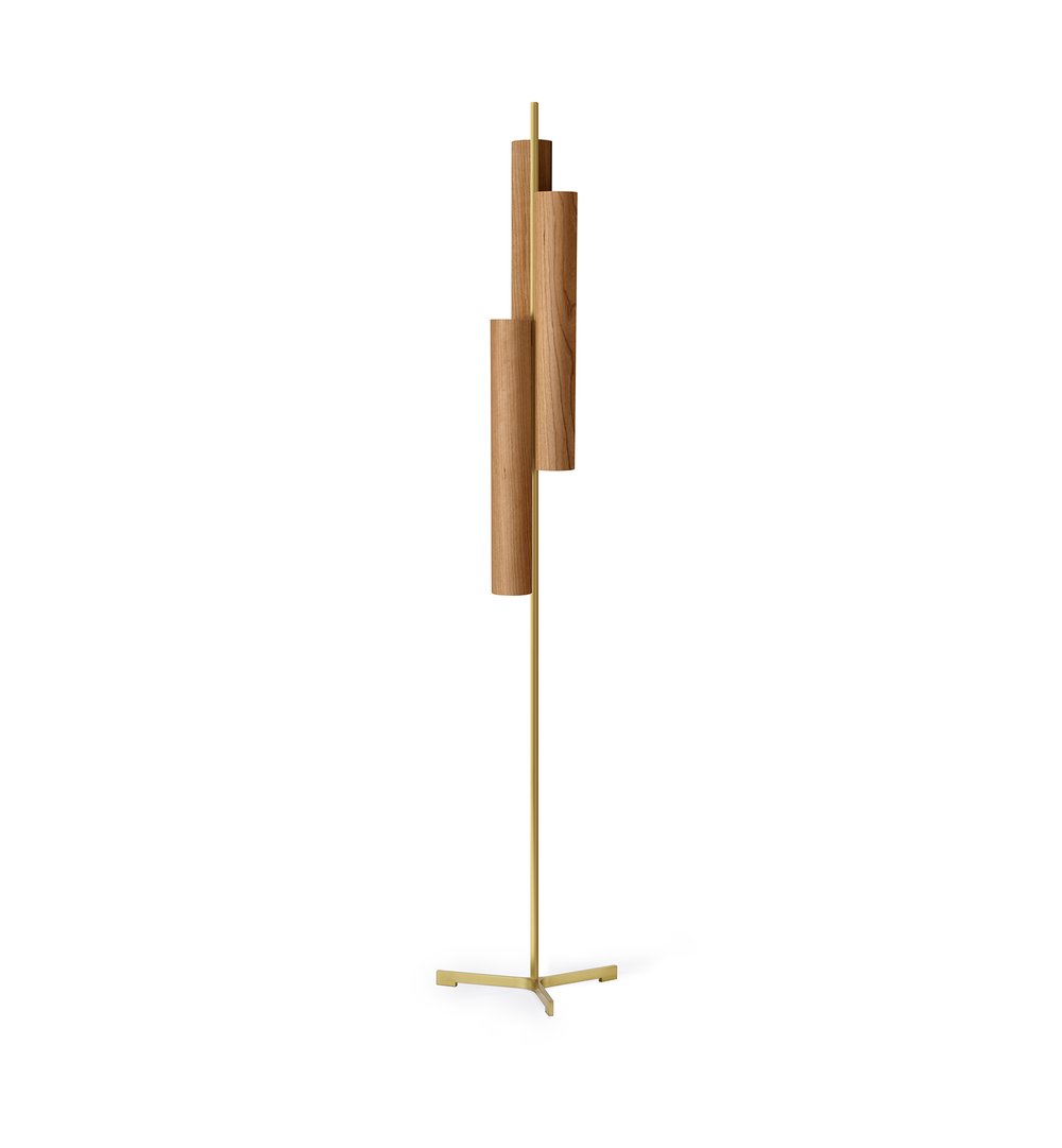 Black Note Triplet Floor Natural Cherry - LZF Lamps on