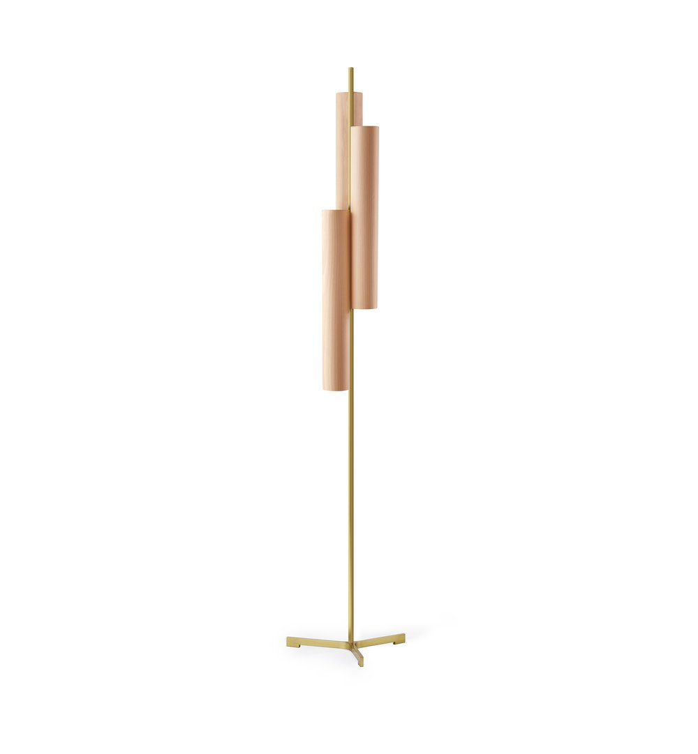 Black Note Triplet Floor Natural Beech - LZF Lamps on