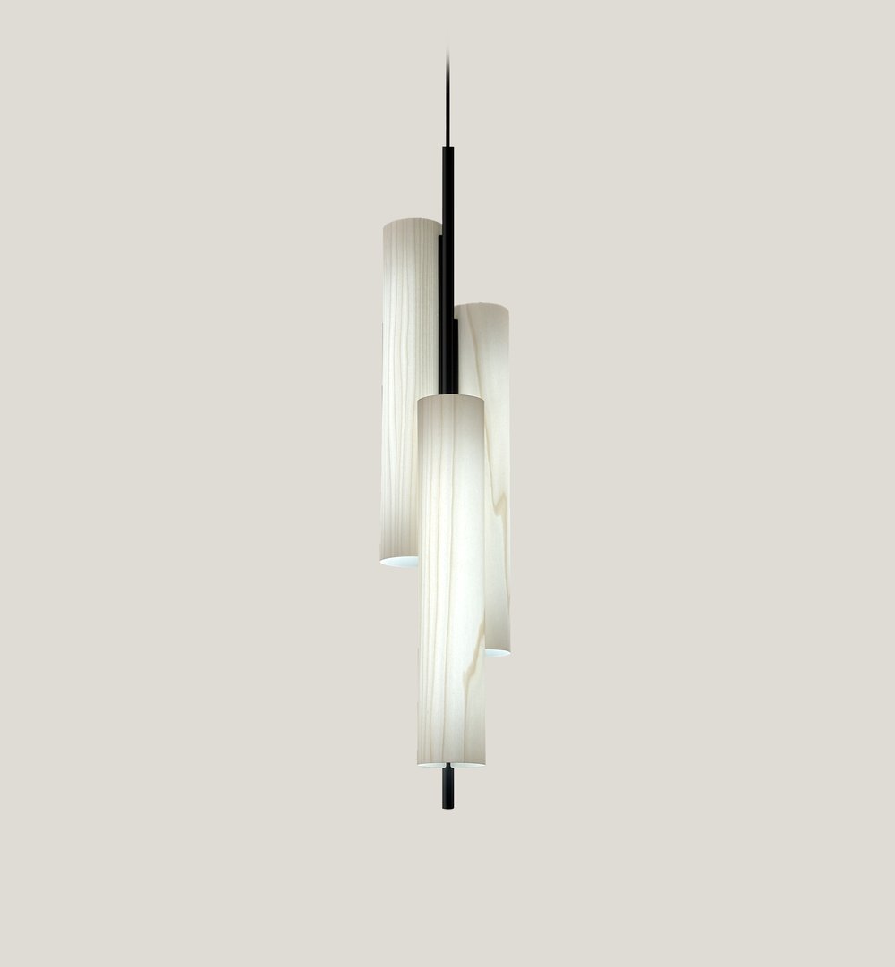 Black Note Triplet Suspension Ivory White - LZF Lamps on