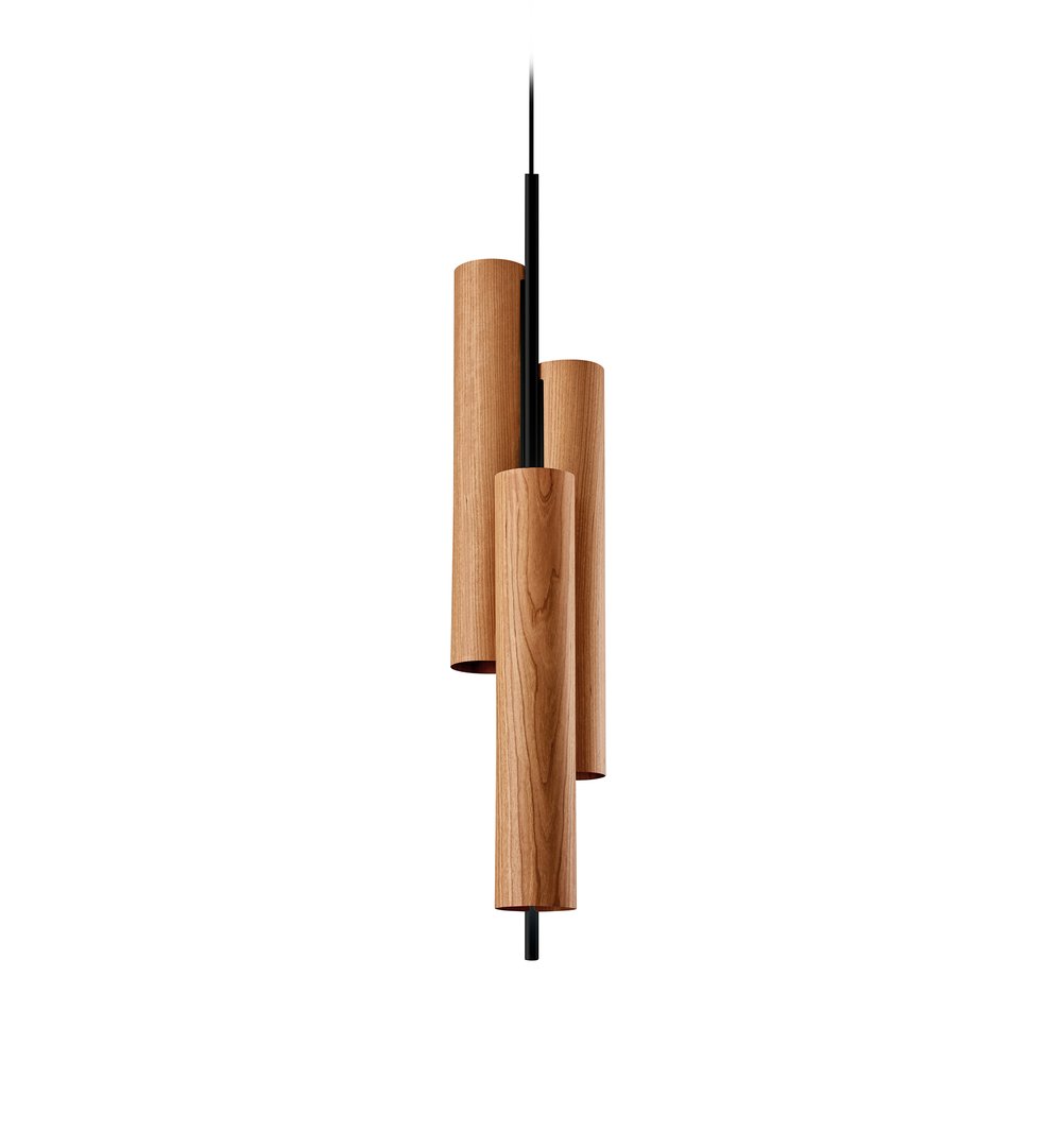 Black Note Triplet Suspension Natural Cherry - LZF Lamps on