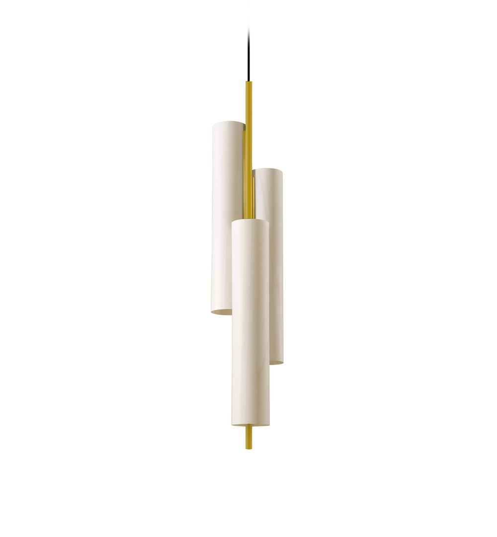 Black Note Triplet Suspension Ivory White - LZF Lamps on