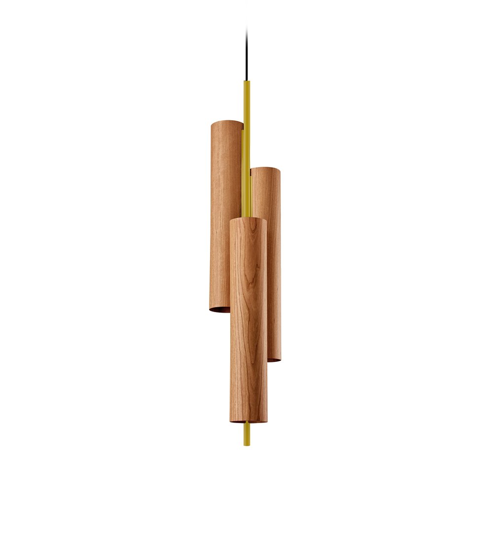 Black Note Triplet Suspension Natural Cherry - LZF Lamps on